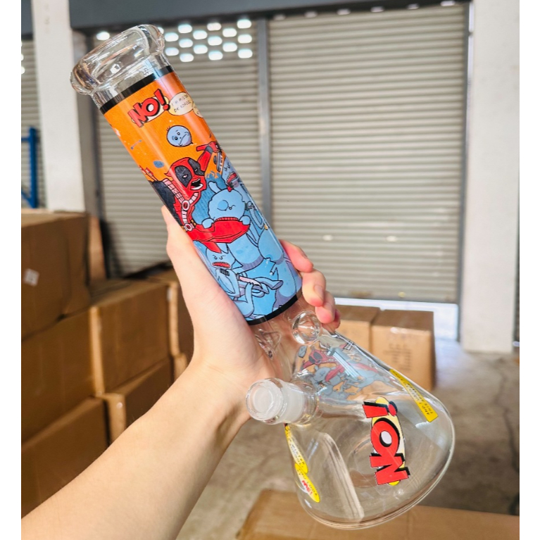 บ้องแก้วใหญ่35CM ขนาดใหญ่ คัพสายเขียว หลอดวิทยาศาสตร์ โจ๋ข้อต่อน่าสะสม14MM