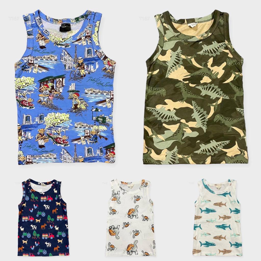 เสื้อยืดแขนกุด เด็ก ผ้าคอตตอน ของเด็กชาย และ หญิง นิ่มสบาย