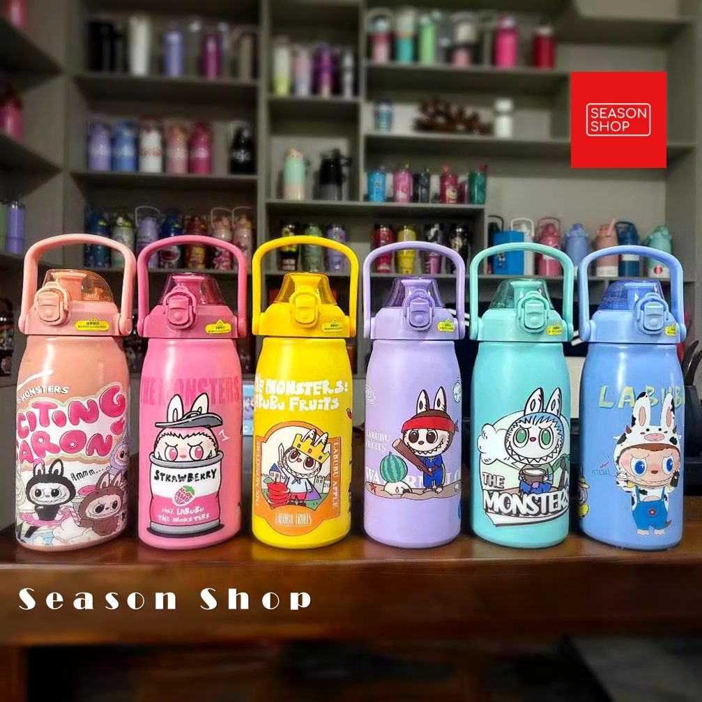 seasonshop แก้วเยติ แก้วน้ำเก็บความเย็น เก็บอุณหภูมิ การ์ตูน ลาบูบู้ 1200 ML ใหญ่จุใจ มีหลอดแถมในตัว พร้อมส่งจากไทย