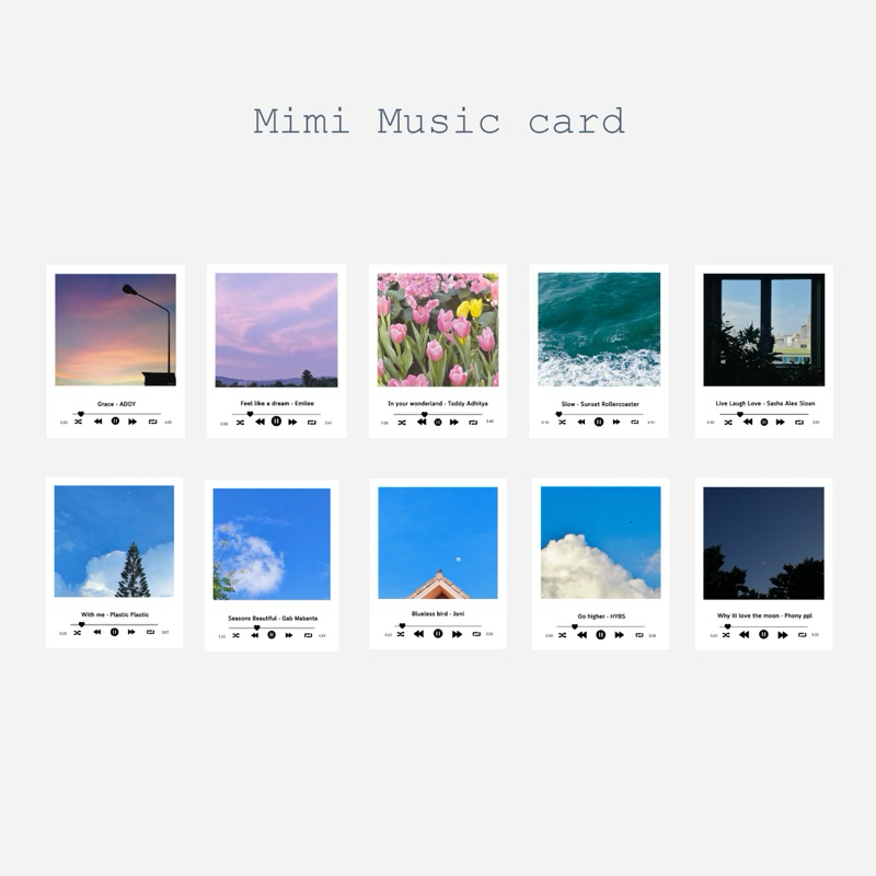 Mini music card minicard postcards มินิการ์ด โปสการ์ดภาพถ่าย โปสการ์ด ขนาด8x10cm.