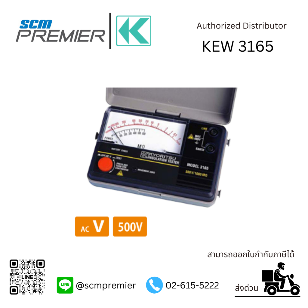 KYORITSU เครื่องทดสอบฉนวนอนาล็อก (ANALOGUE INSULATION TESTER) รุ่น 3165