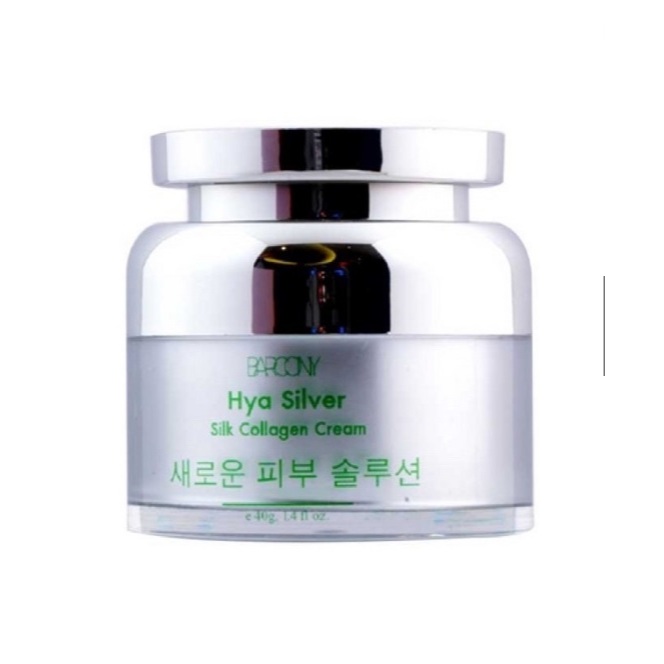 Barcony 40 g Hya Silver Silk Collagen Cream บาร์โคนี่ ครีมหน้าฟู 1 กระปุก ของแท้ 100%