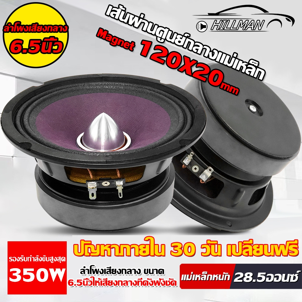 MAN ลำโพงเสียงกลาง 6.5นิ้ว อลูมิเนียมแท้ ลำโพงเสียงกลาง ลำโพงติดรถยนต์