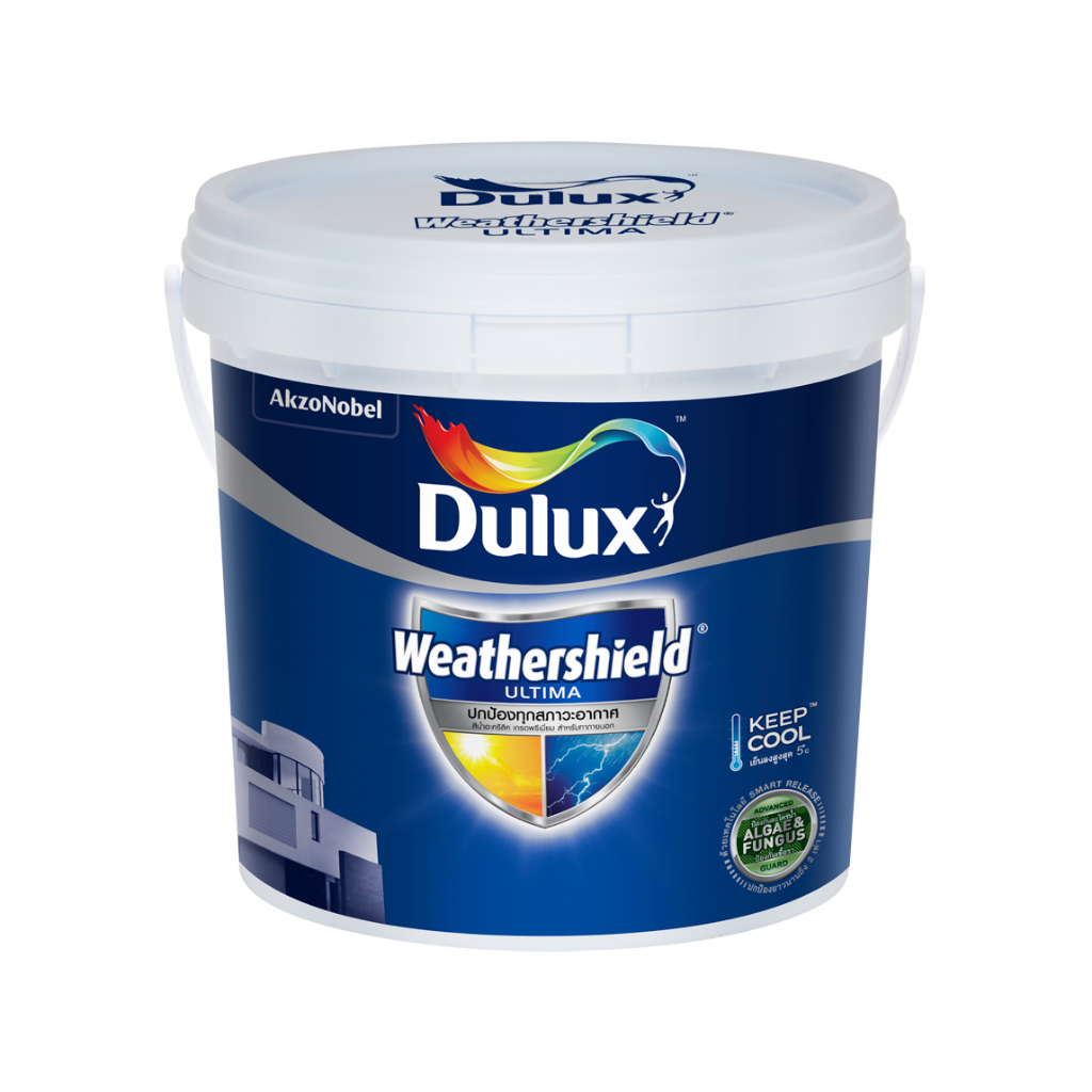 ICI สีทาภายนอก+ภายใน Dulux เวเธ่อร์ชิลด์อัลติม่า เนียน และ กึ่งเงา  ขนาด 9 ลิตร สีตามสั่ง
