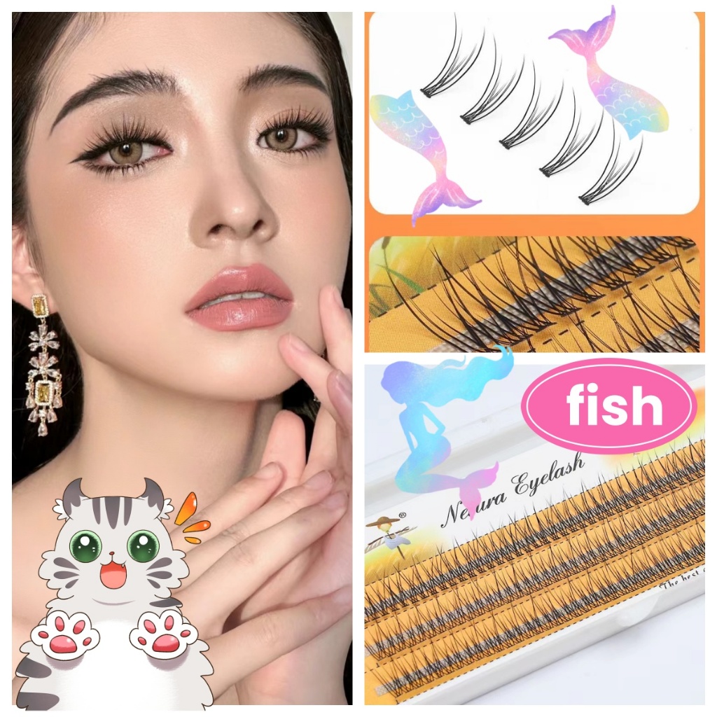 ขนตาปลอม พร้อมส่งในไทย ขนตาปลอม 60pcs 3r ขนาด 8mm-16 mm