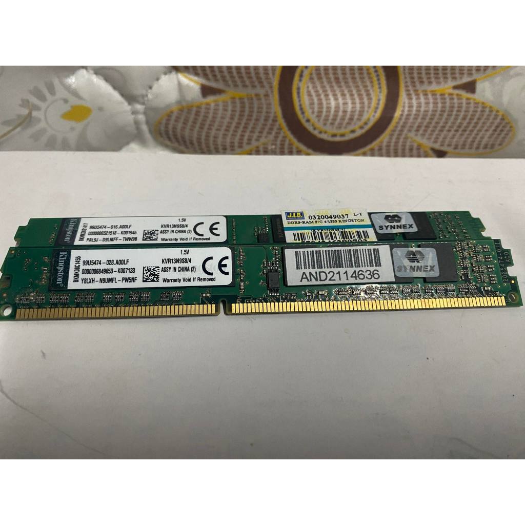 Ram Kingston ddr3 bus1333/4G แบบ 8 ชิป KVR13N9S8/4 ตัวเตี้ย สำหรับ PC