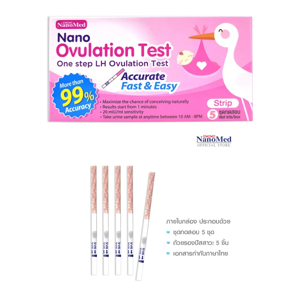 นาโนเมด OVULATION TEST STRIP ชุดทดสอบตกไข่ 5test
