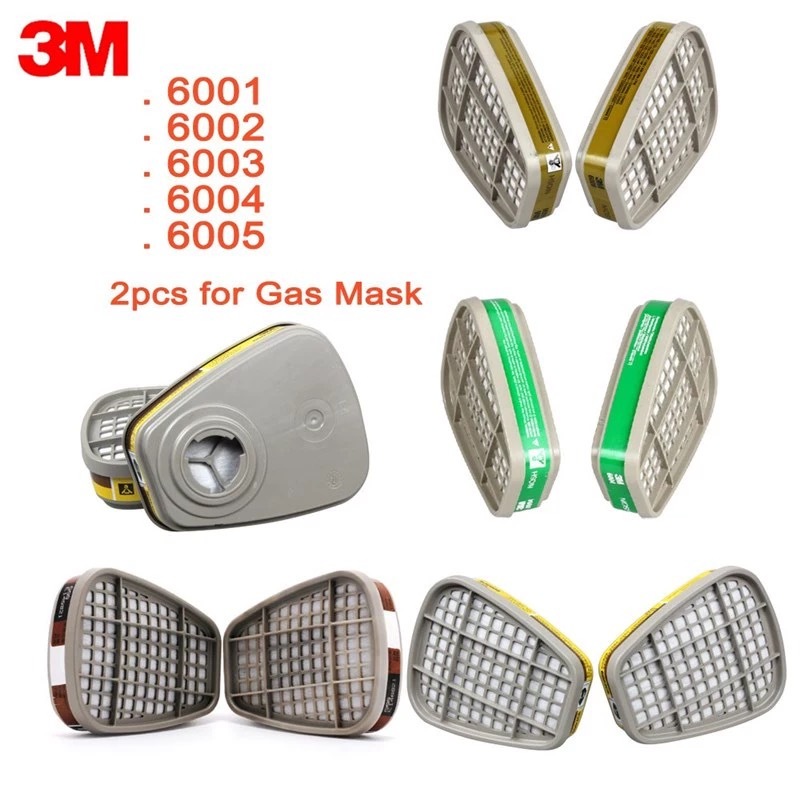 ตลับกรองกันสารเคมี 3M รุ่น 6001- 6006,7093,2097 P100 ,ป้องกันไอระเหยสารตัวทำลาย กันกลิ่นทินเนอร์ สี น้ำมัน ยาฆ่าแมลง