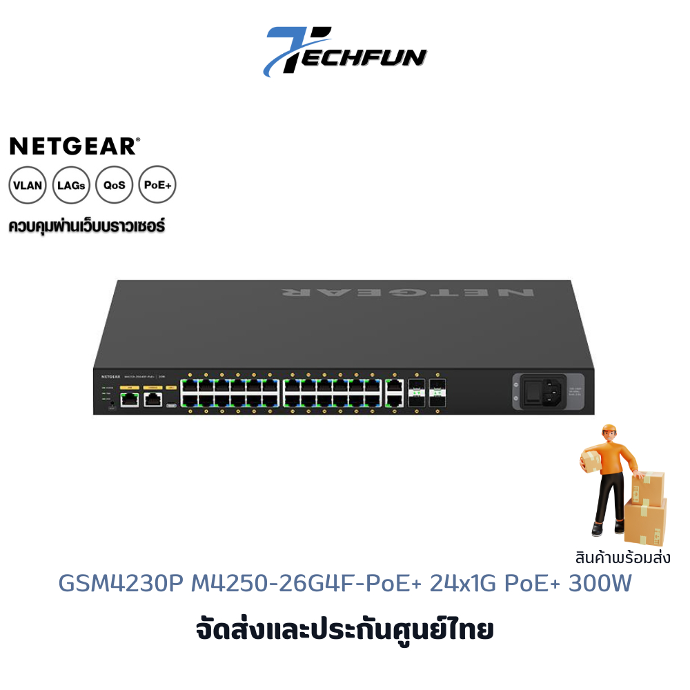 Netgear GSM4230P M4250-26G4F-PoE+ 24x1G PoE+ 300W 2x1G and 4xSFP Managed Switch