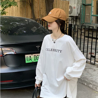 aililai1688เสื้อยืดแขนยาว ลายอักษร สวยๆ น่ารัก มีไซส์ให้เลือก M-XXL ผ้ายืด ใส่สบายระบายไม่ยับจ้า