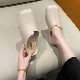 Walkon New arrival รองเท้าแฟชั่นสไตล์เกาหลี แบบคัชชูเปิดส้น สาวสายลุย สายชิว ควรมีรุ่นนี้ โทนสีสุภาพ เหมาะกับสาวมินิมอลม