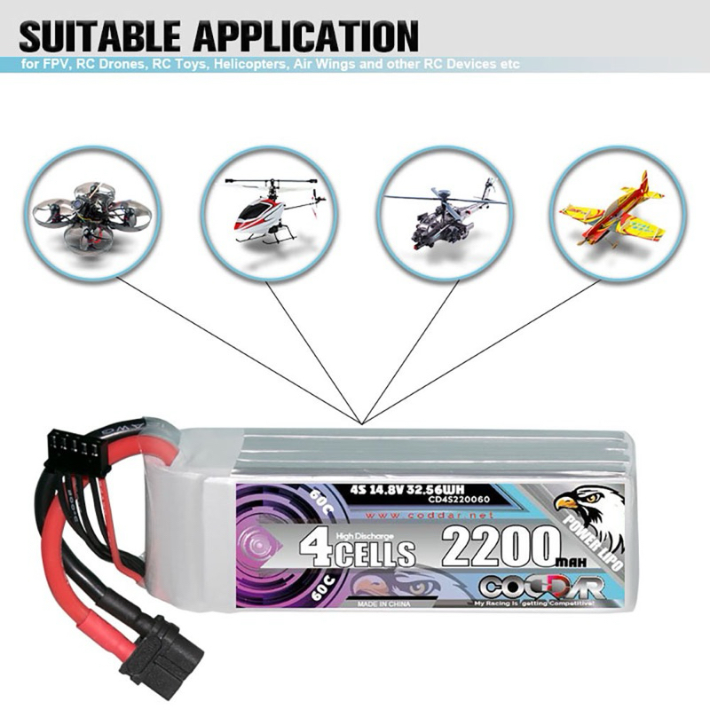 CODDAR Lipo 4s 14.8V 2200mAh 60c รูปที่ 3