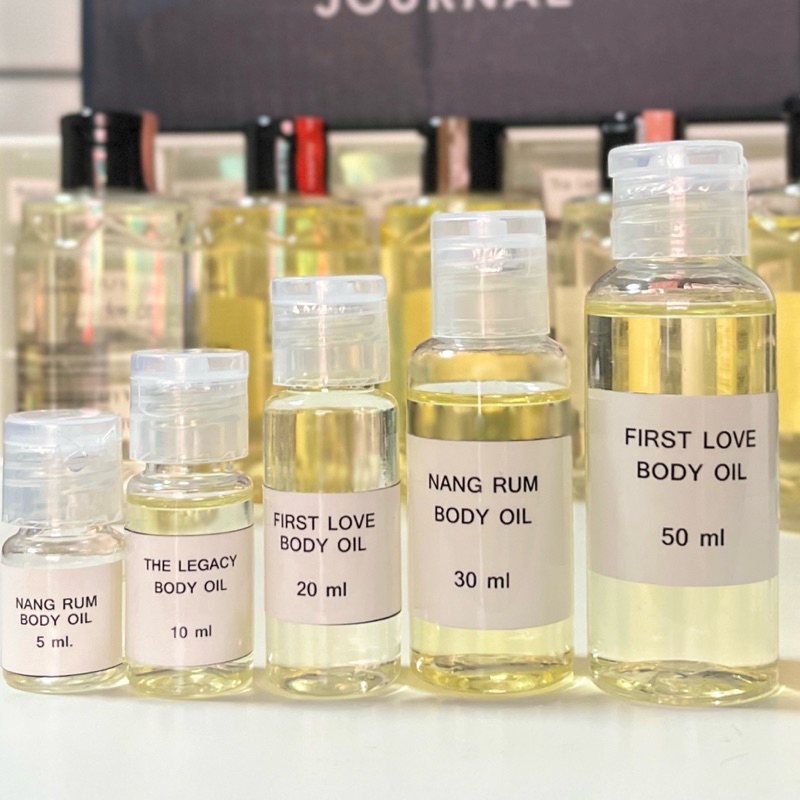 สั่งในไลฟ์ลด50% [แบ่งขาย] 20/30/50มล. Journal body oil บอดี้ออยล์ 8กลิ่น Firstlove/ the lecacy/Nangrum ของแท้