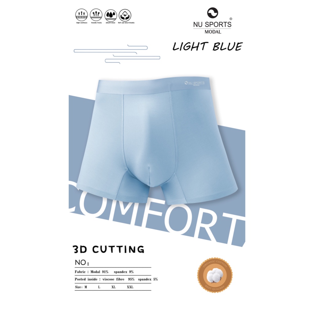 NU SPORTS (นู สปอร์ต) MODAL กางเกงชั้นในชาย 3D CUTTING ทรง TRUNK