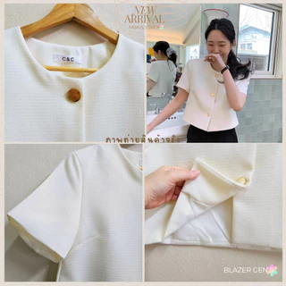 ✨พร้อมส่ง💗 เสื้อเบลเซอร์ คอกลม สไตล์เกาหลี [ Blazer crop top #5 ] ตัวสั้น แนว casual เสื้อคลุม ผ้าเนื้อดี มีซับทั้งตัว