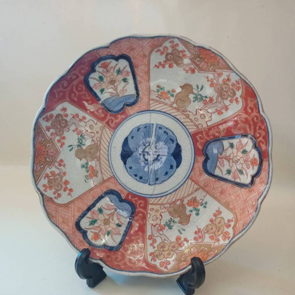 19th Century Imari China Porcelain Plate, 1850s เก่ามาก ใบนี้