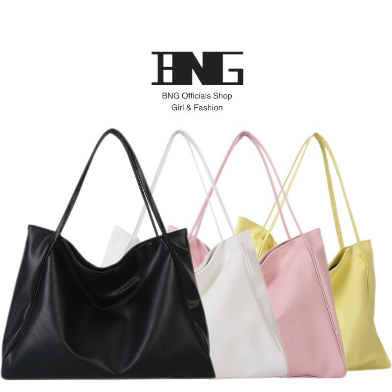 พร้อมส่ง BNG กระเป๋าโท้ท ถือ ผู้หญิง ลำลอง ดีไซน์เก๋ อเนกประสงค์ ความจุขนาดใหญ่ สะพายข้าง กระเป๋าสไตล์เกาหลี