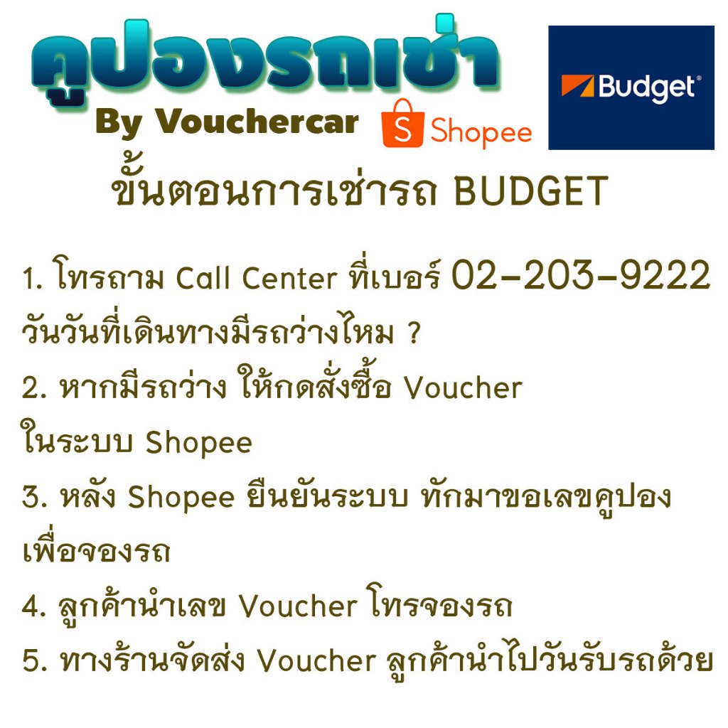 ถูกกว่างานท่องเที่ยว!!! คูปองรถเช่ารวม AVIS/BUDGET/HERTZ ประกัน Deduct(ยังไม่รวมประกันภัย)