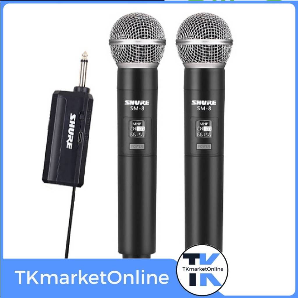 ไมค์ลอยไร้สาย SHURE ไมโครโฟนไร้สาย ไร้สาย UHF ไมค์ลอย ไมค์คู่แบบมือถือ