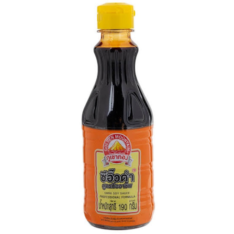 F/T ภูเขาทอง ซีอิ๊วดำ ขนาด190 กรัม fl golden mountain black soy sauce