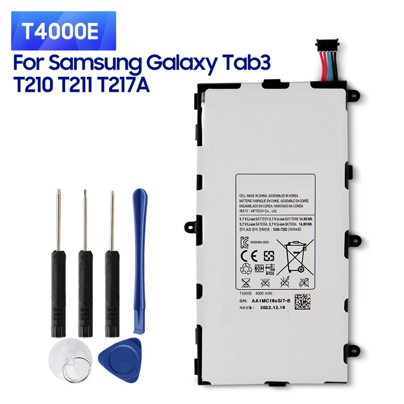 แบตเตอรี่แท้ ใหม่ T4000E T4000U T4000C สำหรับ Samsung Galaxy Tab3 T211 T210 T217A ความจุแบตเตอรี่400