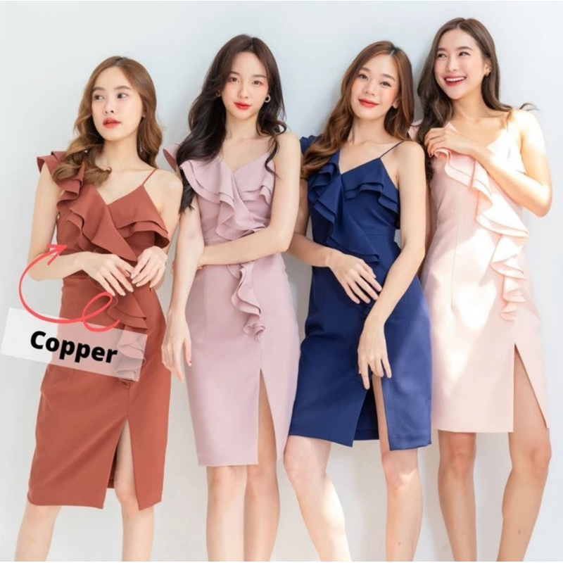 ส่งต่อ‼️เดรส Evalyn รุ่น Stella Dress สี Copper ใส่ครั้งเดียว ราคาเต็ม 1,890‼️