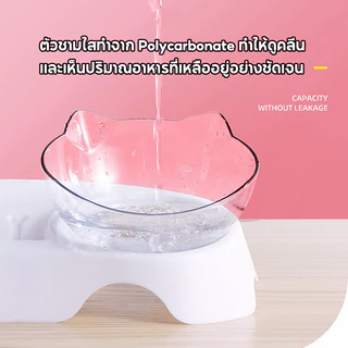 【CAT&DOG】ชามอาหารสัตว์เลี้ยง ชามอาหารแมว ชามอาหารสุนัข ชามคู่ ชามถอดออกได้ ป้องกันกระดูกสันหลังส่วนคอสัตว์เลี้ยง 15° ชาม
