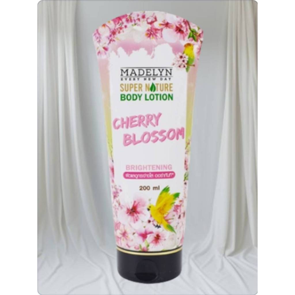 MADELYN BODY LOTION CHERRY BLOSSOM BRIGHTENING 200ML. ผิวแลดูกระจ่างใส ออร่าทันที ของแท้/พร้อมส่ง
