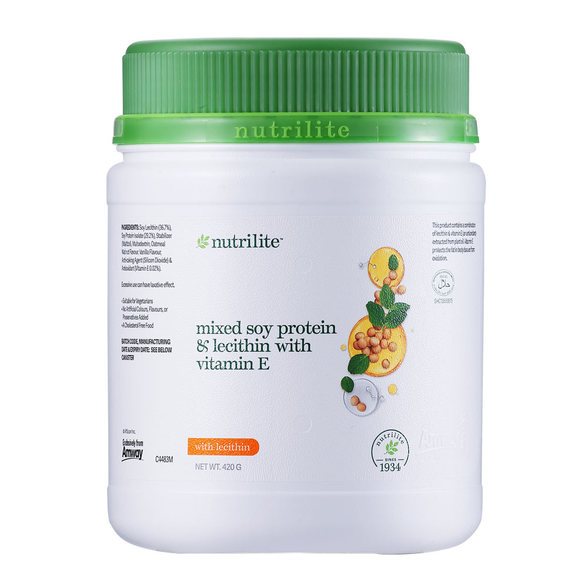 นิวทริไลท์ มิกซ์ โปรตีนถั่วเหลืองและเลซิติน ผสมวิตามินอี 420กรัม Nutrilite Mixed Soy Protein and Lecithin with Vitamin E