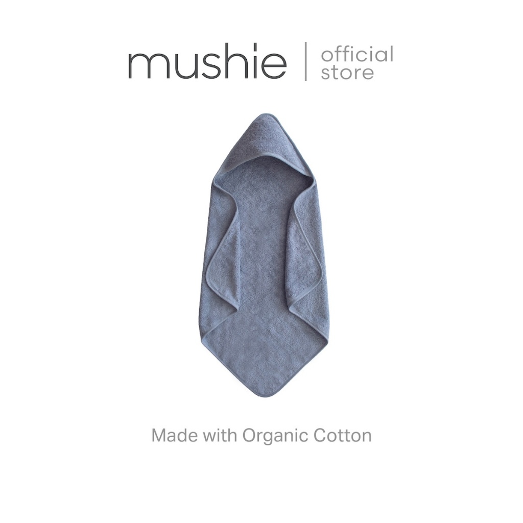 Mushie Organic Cotton Baby Hooded Towel ผ้าเช็ดตัวพร้อมหมวก
