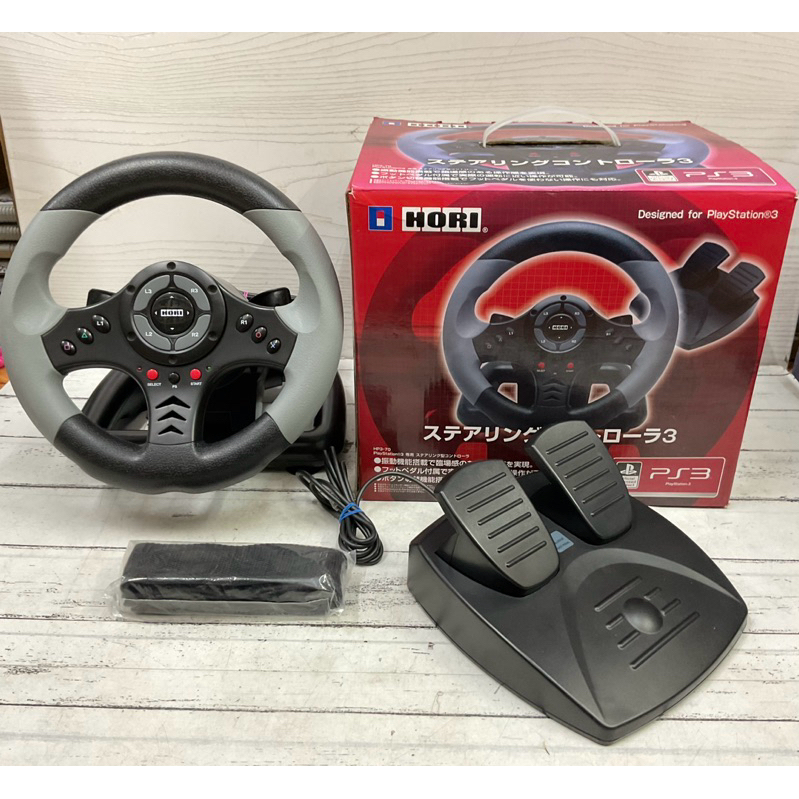 จอยพวงมาลัย Hori Racing Wheel 3 HP3-70 งาน Hori พร้อมกล่อง ใช้งานได้กับ PC/Playstation 3 มือสอง จากป