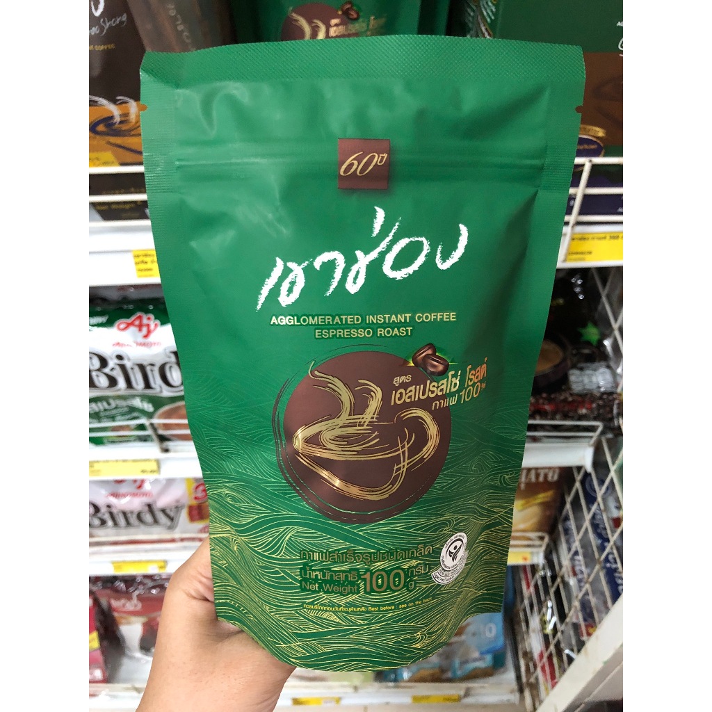 เขาช่อง กาแฟสำเร็จรูปผสมชนิดเกล็ด สูตรเอสเปรสโซ่ โรสต์กาแฟ100% ขนาด 100 กรัม