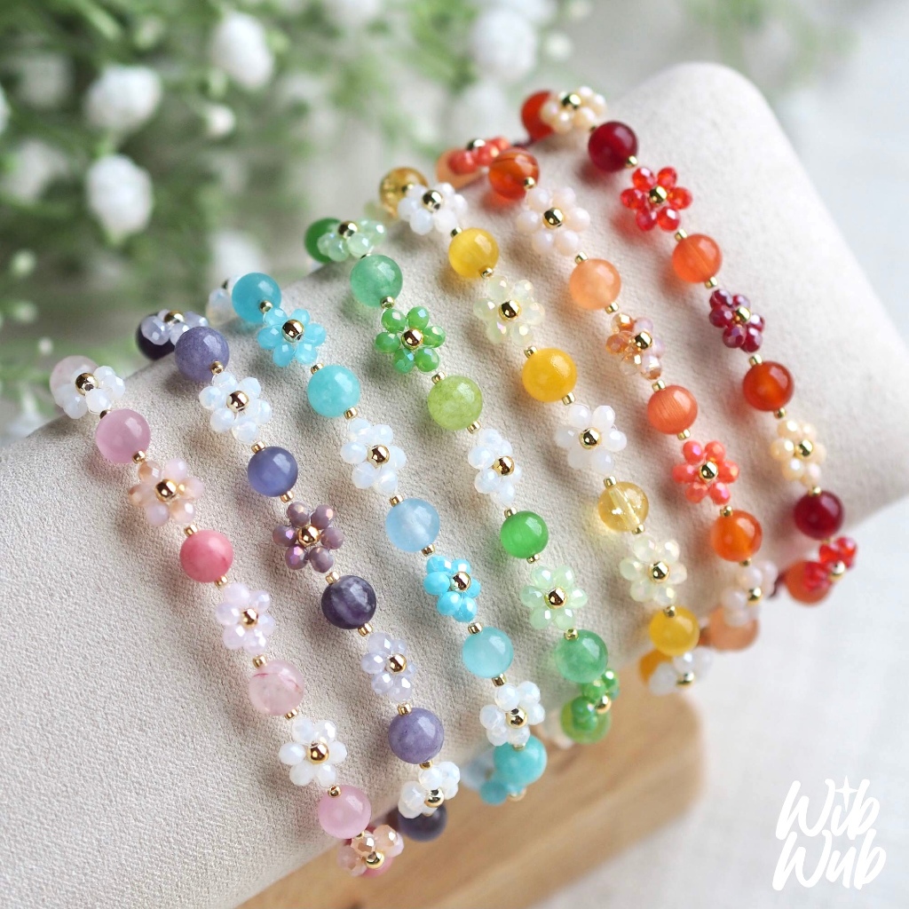 สร้อยข้อมือ/กำไล หินมงคล 7 สี 7 วัน หินสีประจำวันเกิด