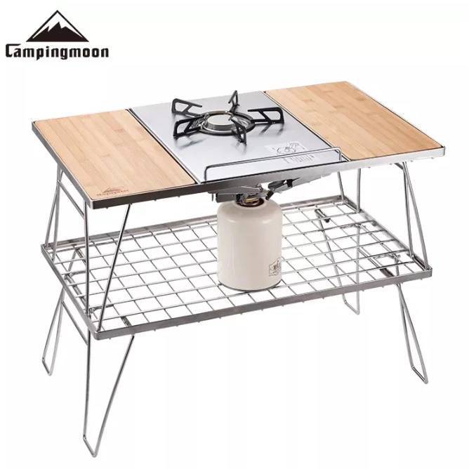โต๊ะพับแสตนเลส Campingmoon ใส่เตา IGT 1 Unit และกระเป๋าจัดเก็บ CK-1,CK-2 by Jeep Camping