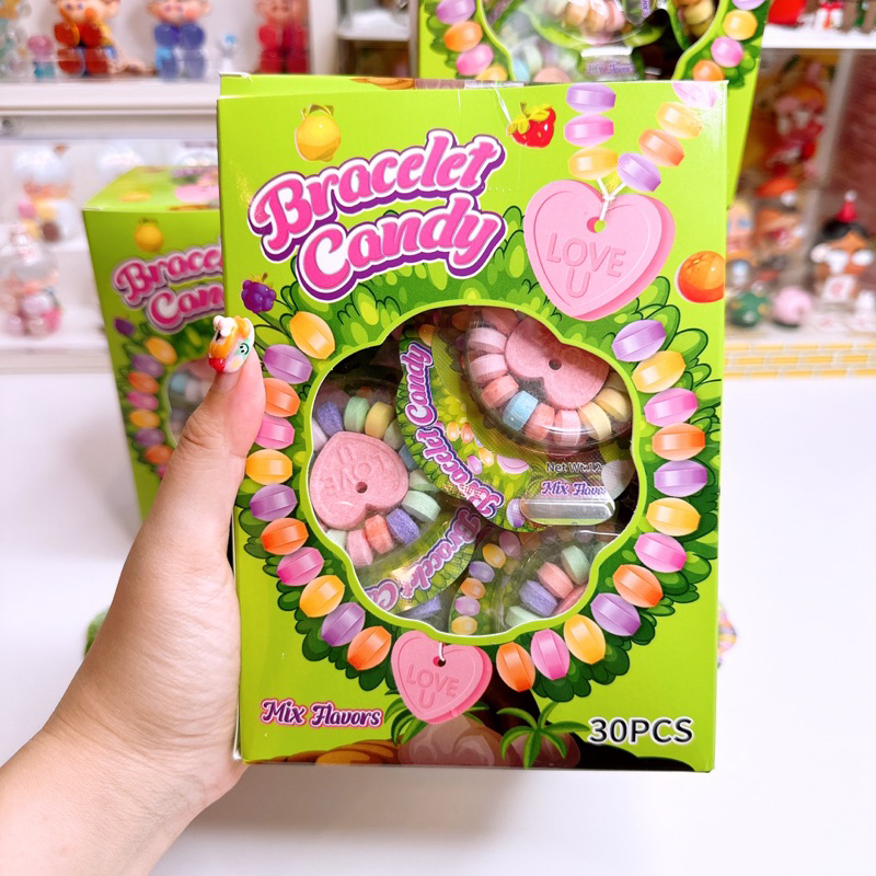 ลูกอมสร้อยข้อมือรสผลไม้ (1 กล่อง 30 ชิ้น)