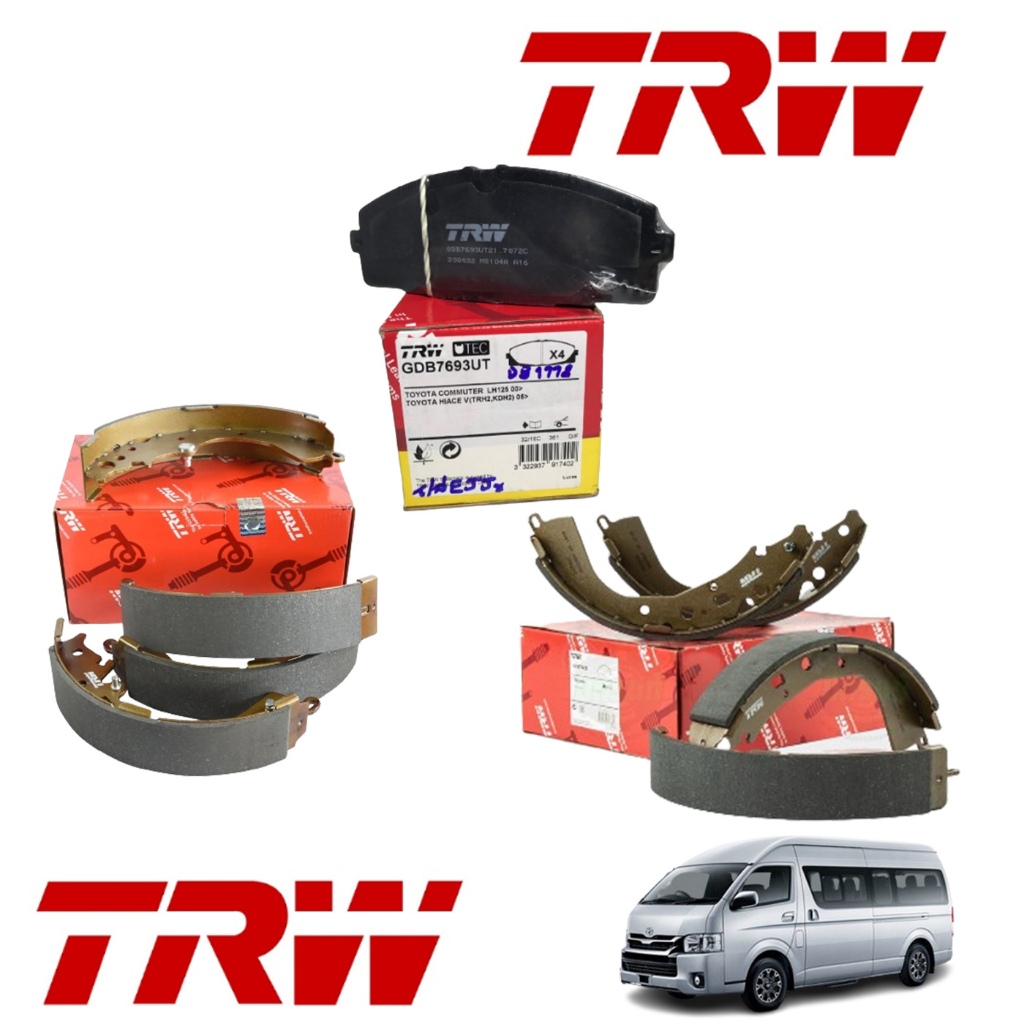 TRW ผ้าเบรคหน้า ก้ามเบรคหลัง TOYOTA HIACE KDH222 COMMUTER ปี 05-11 KDH223 ปี11-19 ดิส ดรัม เบรก โตโยต้า ไฮเอซ ราคา ถูกที่สุด ดีลบีเคเค แกลเลอรีภาพที่ 3