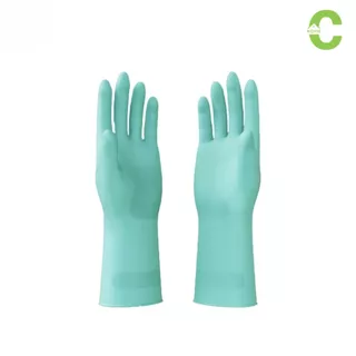 HOMEC ถุงมือยาง ถุงมือทำความสะอาด rubber gloves เหมาะสำหรับคนแพ้น้ำยาล้างจาน 1คู่ ปราศจากแป้ง