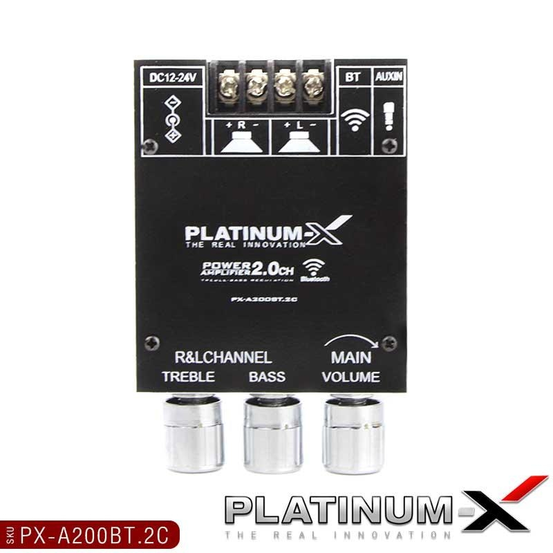 PLATINUM-X เพาเวอร์แอมป์ แอมป์ขยายเสียง บลูทูธ แอมป์จิ๋ว ระบบ 2.0 แอมป์เปลือย PX-A200BT.2C มีเคส