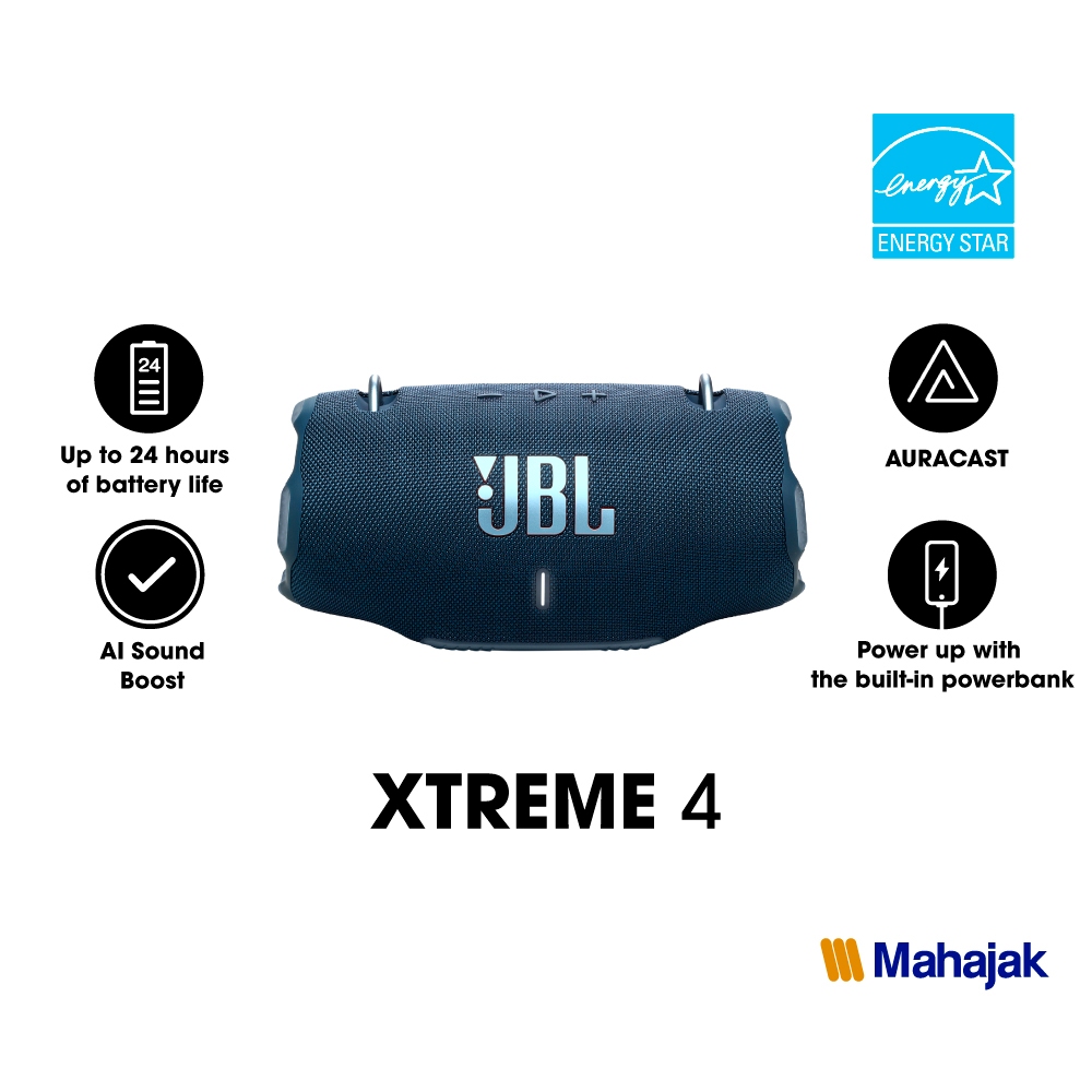JBL Xtreme 4 ลำโพงบลูทูธแบบพกพามีสายสะพายพร้อมกับที่เปิดขวด กันน้ำและกันฝุ่น IP67 ใช้งานนานสูงสุด 24 ชั่วโมง