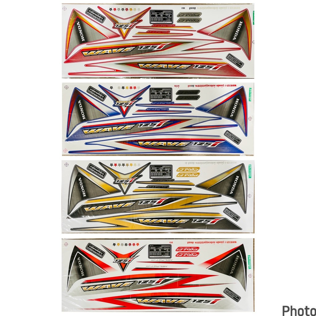 (เคลือบเงาแท้) สติกเกอร์ สติ๊กเกอร์ Wave 125i เวฟ 125i ปลาวาฬ ปี 2014 รุ่น 12