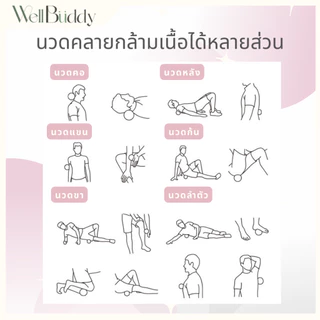 WellBuddy ลูกบอลนวดคลายกล้ามเนื้อ ลูกบอลกดจุด (Fascia Massage Ball)