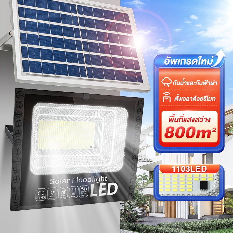 ไฟโซล่าเซลล์ LED โซล่าเซลล์ ไฟโซล่าเซล IP69 กันน้ำ กันฟ้าผ่า กันน้ำและกันฟ้าผ่ เปิดปิดอัตโนมัติ