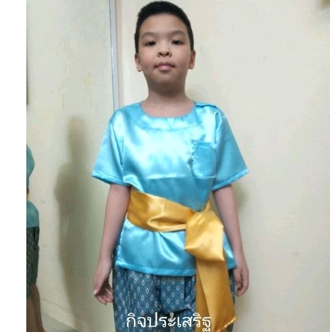 เสื้อชุดไทยเด็กผ้ามันเงา - รูปที่ 2