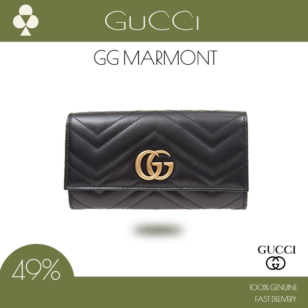กระเป๋า Gucci GG Marmont Continental Wallet Long Wallets ของแท้ 100%