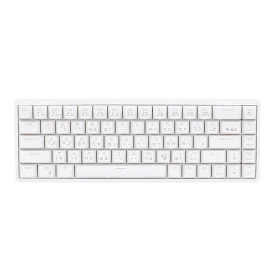 WIRELESS KEYBOARD (คีย์บอร์ดไร้สาย) ROYAL KLUDGE RKG68 RGB (WHITE) (RED SWITCH - RGB - EN/TH)