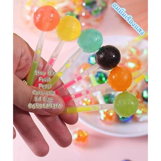 (📢SALE💥พร้อมส่ง‼️🔥1-2วันได้รับ🥇)สุด งานกลางคืน‼️🍇🍊🍋🍓ลูกอม อมยิ้ม ก้านเรืองแสง คละรสชาติ 120ชิ้น 💥