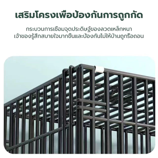 กรงสัตว์เลี้ยง กรงแมวแบบพับได้ กรงสุนัขในร่มที่บ้าน พื้นที่ขนาดใหญ่ การออกแบบหลายประตู การเสริมแรงแบบหนา กรงพับได้