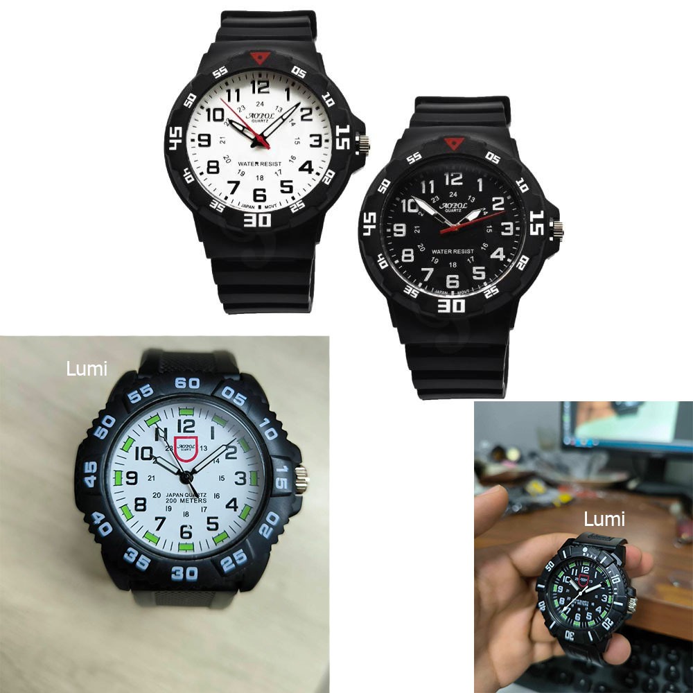 AOPOL Big Watch นาฬิกาข้อมือผู้ชาย-ผู้หญิงและเด็ก สายยาง ระบบเข็ม กันน้ำได้