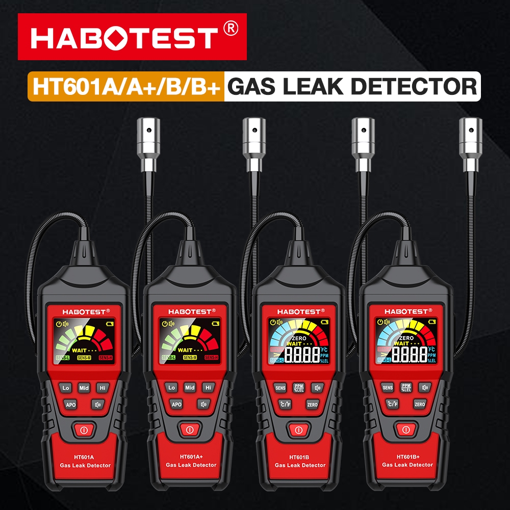 HABOTEST HT601 เครื่องวิเคราะห์ ก๊าซติดไฟได้ เครื่องตรวจจับแก๊สรั่ว อุปกรณ์ตรวจจับแบบมือถือไวไฟ 9999 PPM ตัวทดสอบมิเตอร์