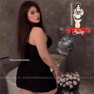 SUPER SEXY ชุดนอนสาวอวบ ชุดนอนเดรส ชุดนอน 👍 ไซต์ M-2XL นน 40-80 kg สายเดี่ยวกระโปรงเเหวกข้าง M-260